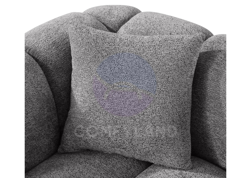 Cloud Grey Bubble-Tufted Curved Sofa