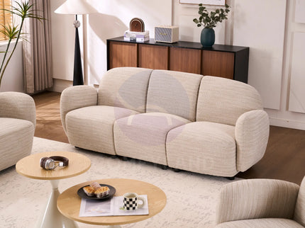 Beans Beige Textured Chenille Sofa