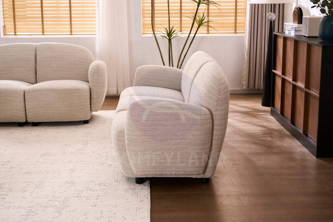 Beans Beige Textured Chenille Sofa
