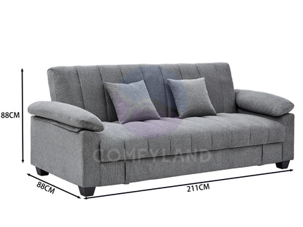 Verona Grey Textured Chenille Sofa Bed