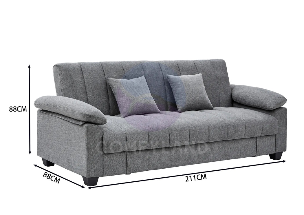 Verona Grey Textured Chenille Sofa Bed