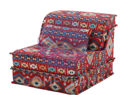 Arabic Majlis Floor Seating Modular U-Shape Corner Sofa Set, Bohemian Decor