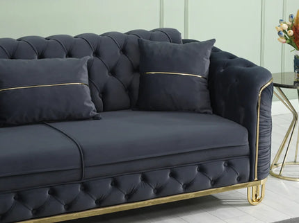 ALMERA Black Velvet with Gold Detailing