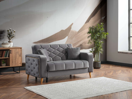 Melisa Grey Sofa Bed with Gold Detailing