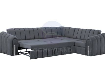 Vera Grey Velvet 7 Seater L Shaped Corner Sofa
