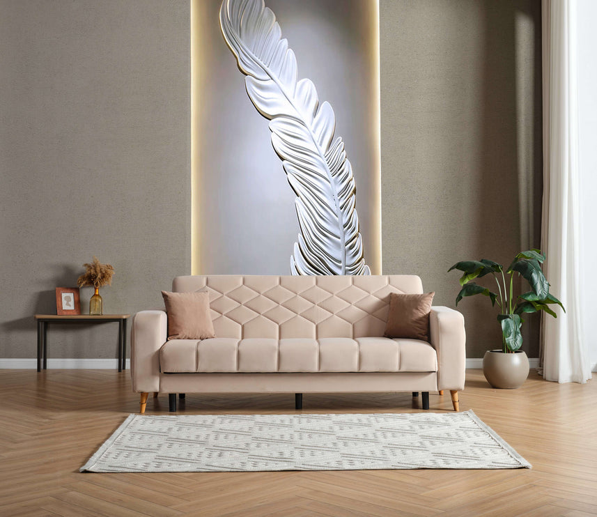 Melisa Cream Sofa Bed