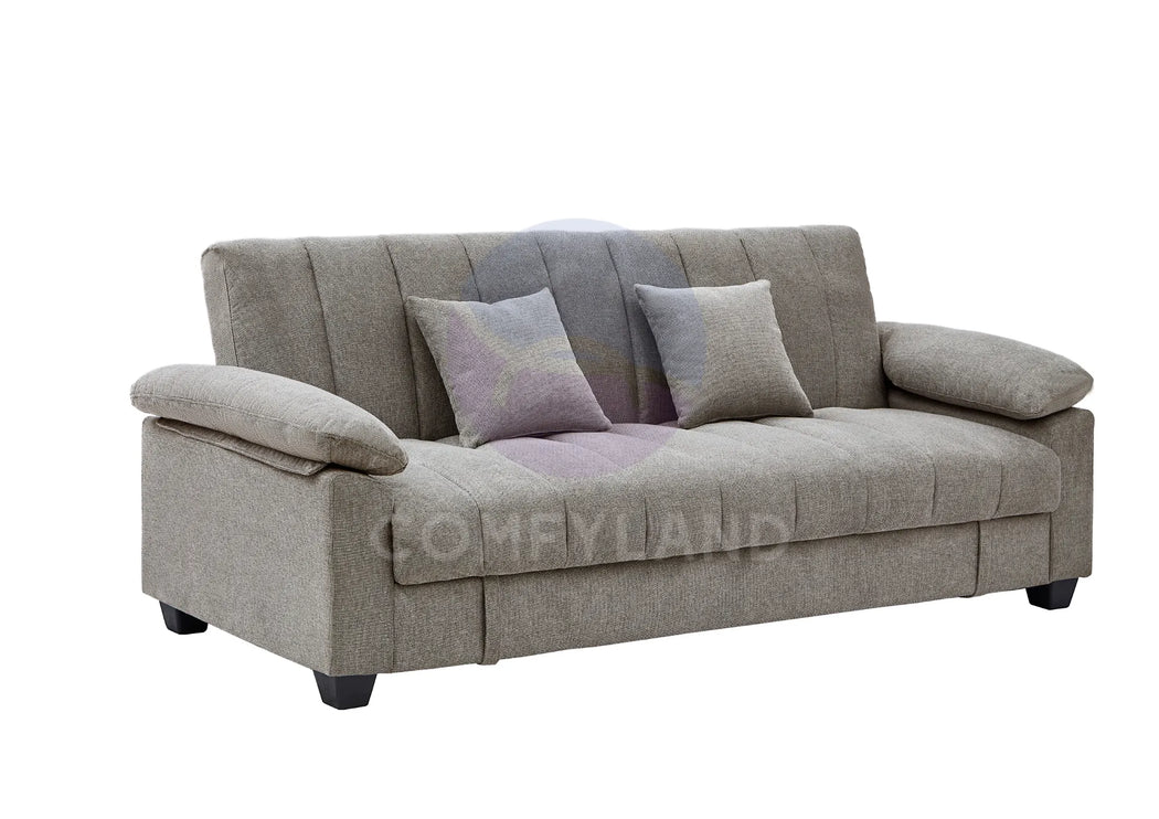 Verona Beige Textured Chenille Sofa Bed