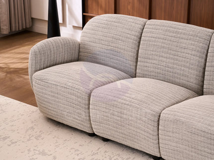 Beans Grey Textured Chenille Sofa