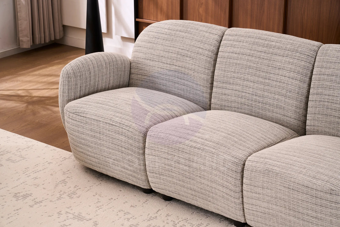 Beans Grey Textured Chenille Sofa