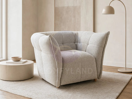 Vienna Beige Channelled Curved Sofa