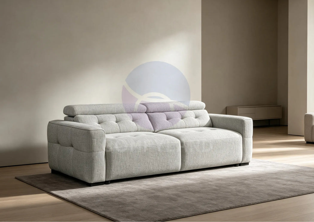 Milan Grey Adjustable Headrest Sofa