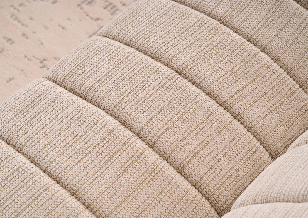 Serum Beige Textured Bouclé Curved Sofa
