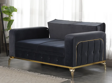 BERLIN Black Velvet with Gold Detailing