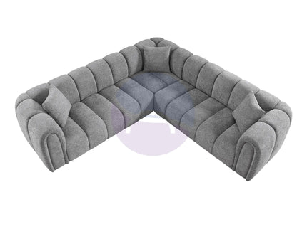 Cloud Grey Bouclé L-Shaped Corner Sofa