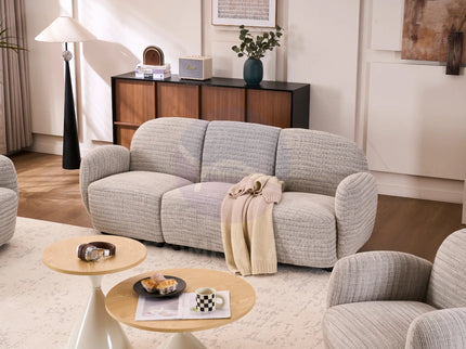 Beans Grey Textured Chenille Sofa