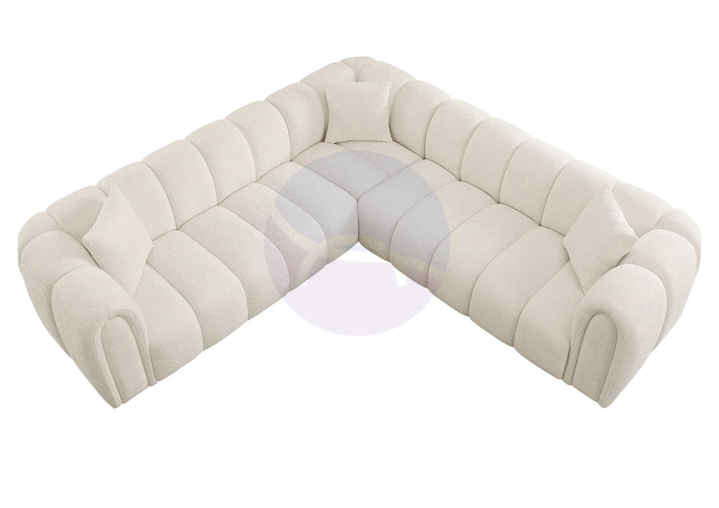 Cloud Beige Bouclé L-Shaped Corner Sofa