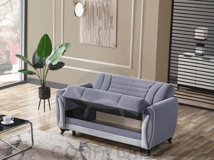 Seren Grey Velvet Sofa Bed