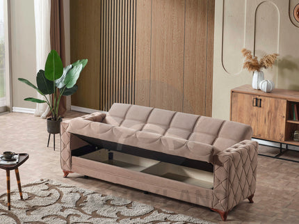 Dezza Sofa Bed in Beige Velvet