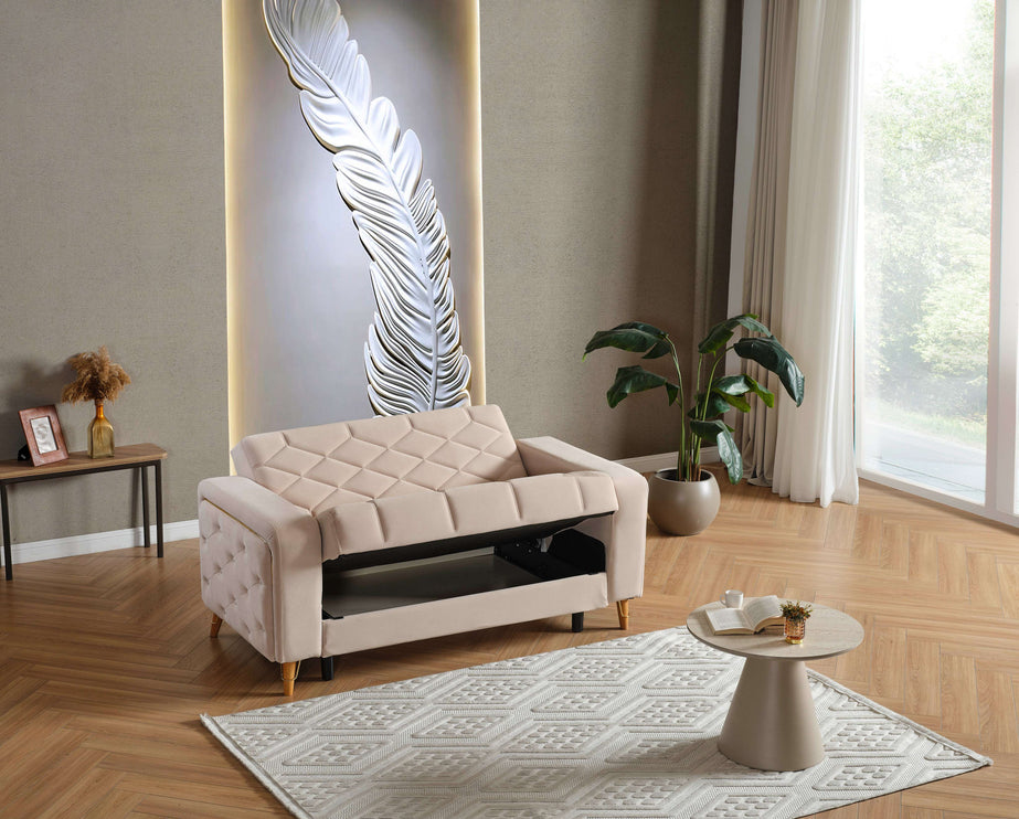 Melisa Cream Sofa Bed