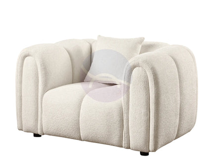 Cloud Beige Bubble-Tufted Curved Sofa