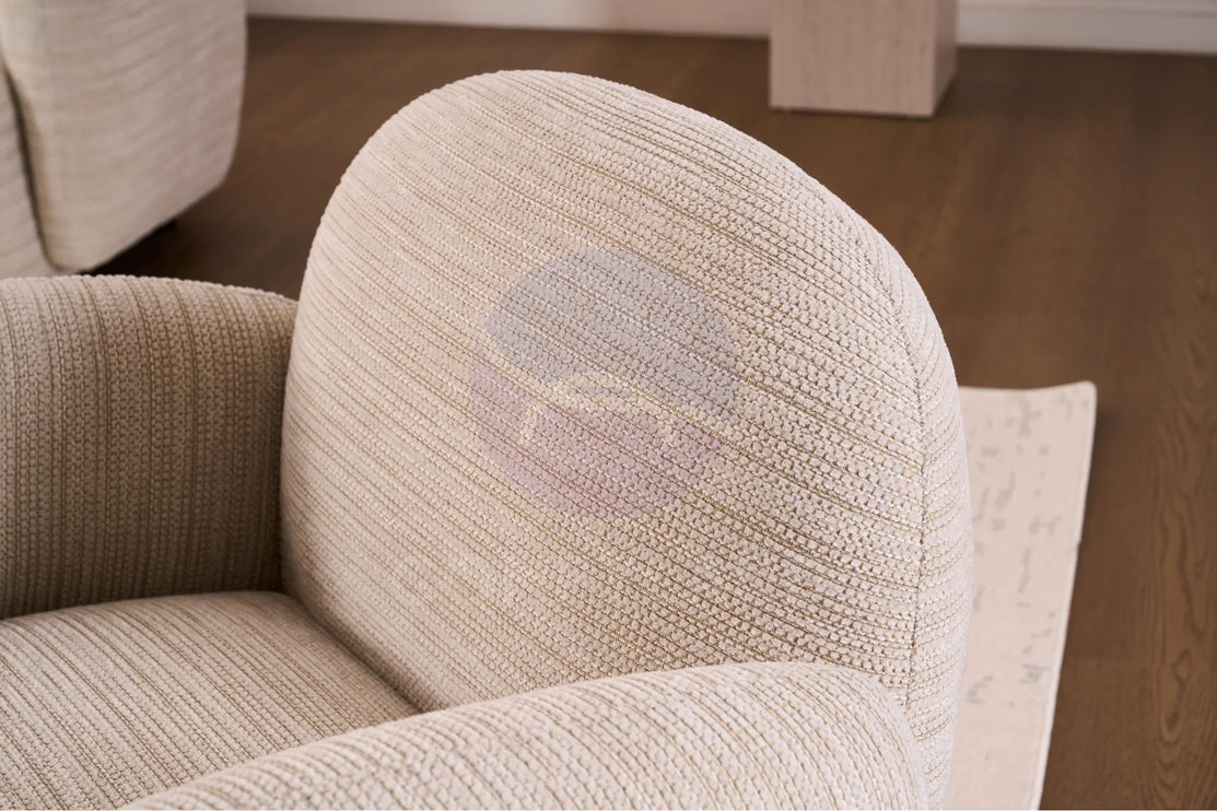 Beans Beige Textured Chenille Sofa