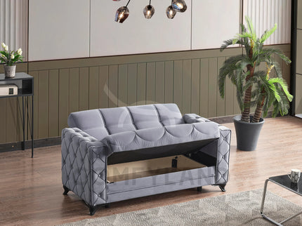 Dezza Sofa Bed in Grey Velvet