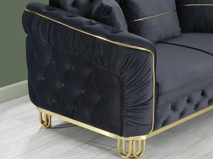 ALMERA Black Velvet with Gold Detailing