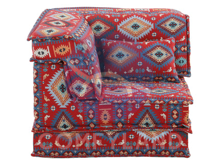 Arabic Majlis Floor Seating Modular U-Shape Corner Sofa Set, Bohemian Decor