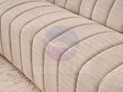 Serum Beige Bouclé Curved 2-Seater Sofa
