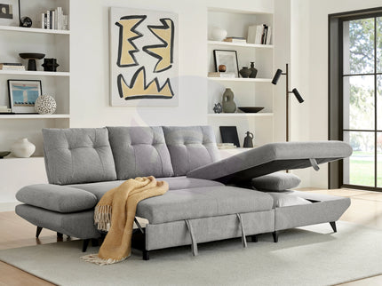 Stella Grey Corner Sofa Bed with Storage