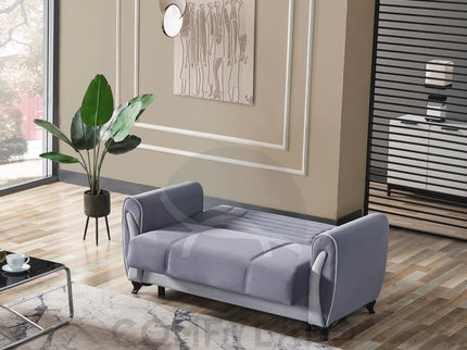 Seren Grey Velvet Sofa Bed