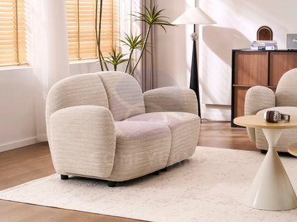 Beans Beige Textured Chenille Sofa