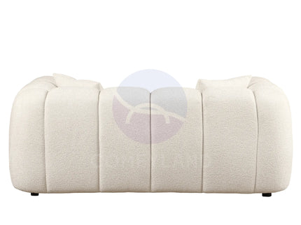 Cloud Beige Bubble-Tufted Curved Sofa