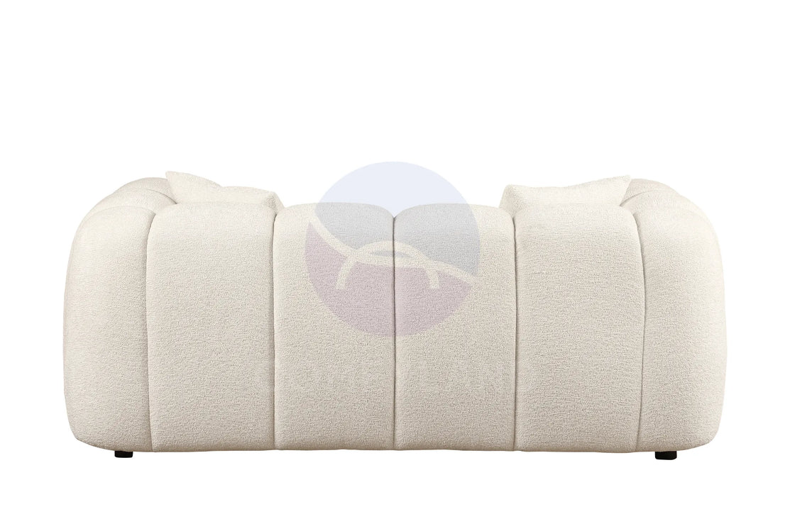 Cloud Beige Bubble-Tufted Curved Sofa