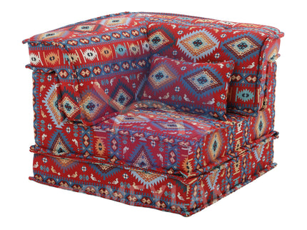 Arabic Majlis Floor Seating Modular U-Shape Corner Sofa Set, Bohemian Decor