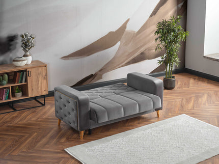Melisa Grey Sofa Bed with Gold Detailing