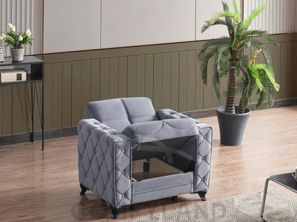 Dezza Sofa Bed in Grey Velvet