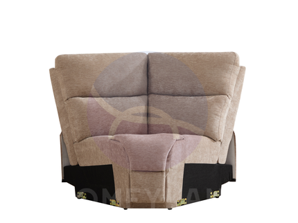 Premiere Beige Fabric Sectional Recliner Sofa with Dual Cup Holders
