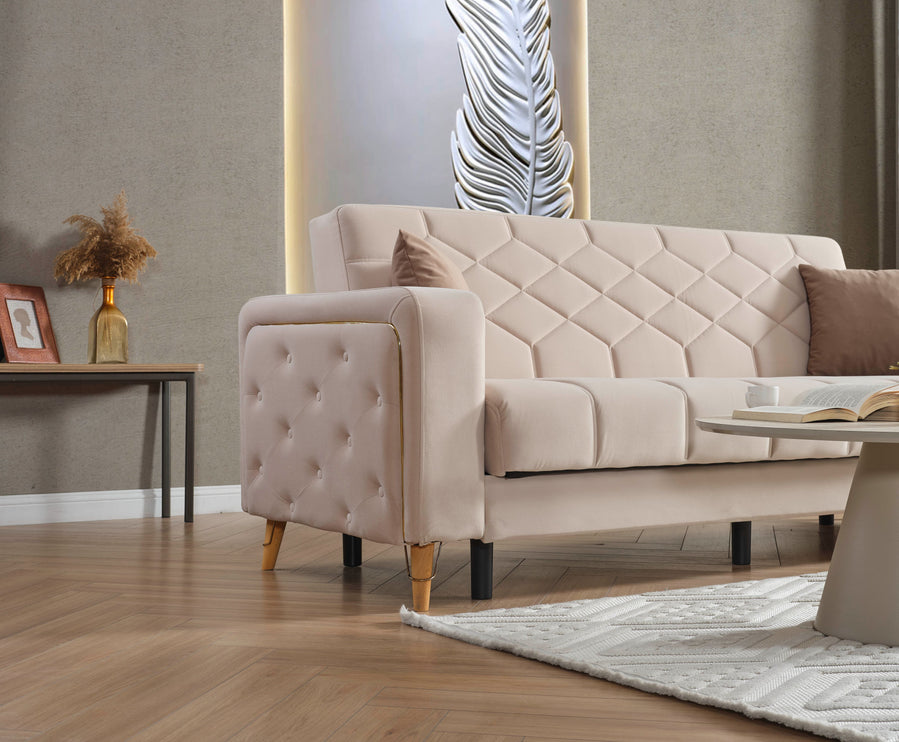 Melisa Cream Sofa Bed
