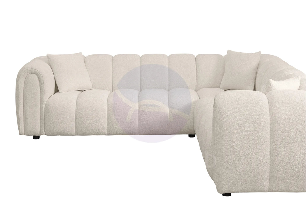 Cloud Beige Bouclé L-Shaped Corner Sofa