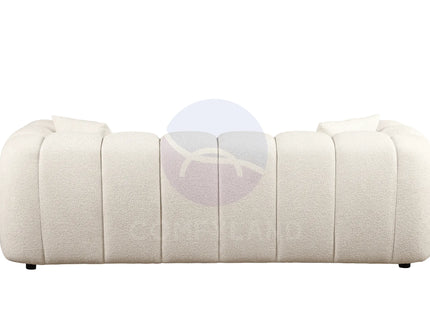 Cloud Beige Bubble-Tufted Curved Sofa