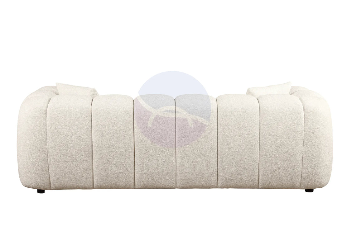 Cloud Beige Bubble-Tufted Curved Sofa