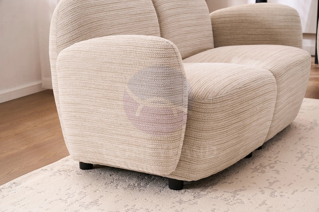 Beans Beige Textured Chenille Sofa