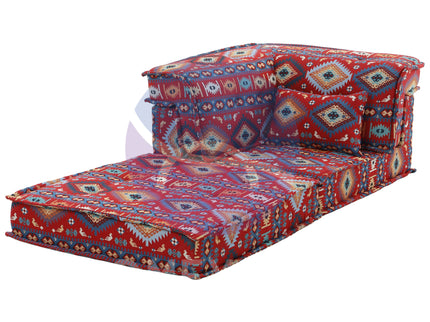 Arabic Majlis Floor Seating Modular U-Shape Corner Sofa Set, Bohemian Decor
