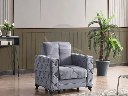 Dezza Sofa Bed in Grey Velvet