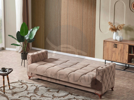 Dezza Sofa Bed in Beige Velvet