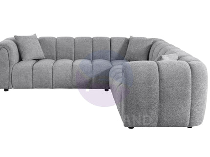Cloud Grey Bouclé L-Shaped Corner Sofa