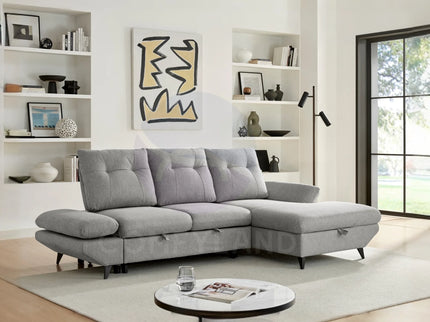 Stella Grey Corner Sofa Bed with Storage