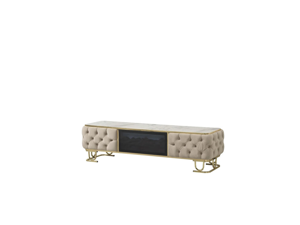 ALMERA Beige Velvet Living Room Furniture