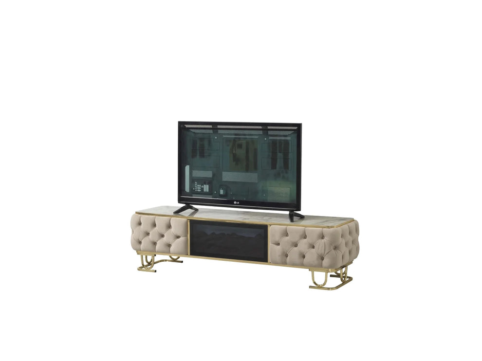 ALMERA Beige Velvet Living Room Furniture